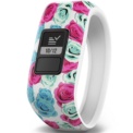 Garmin Vívofit JR Flor Branca - Branco com flores rosa e azul - Smartband Interativo - Especial para Crianças - Alvos Diários - Alertas - Controle Remoto - Sincronização de Smartphone - Robusto 5ATM - Item