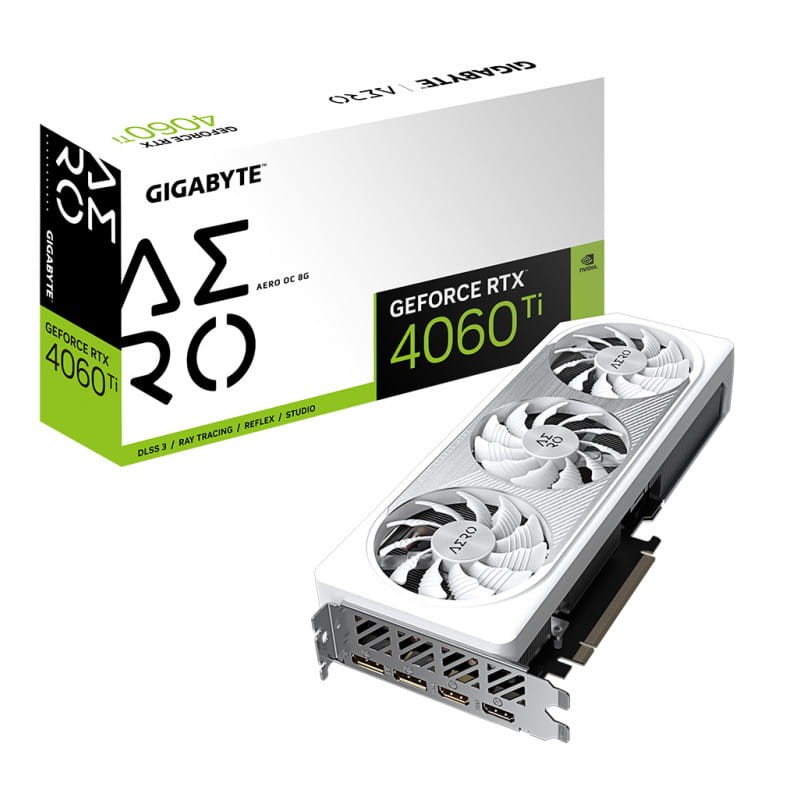Gigabyte GeForce RTX 4060 Ti AERO OC 8G NVIDIA 8 Go GDDR6 Blanc - Carte graphique - Ítem