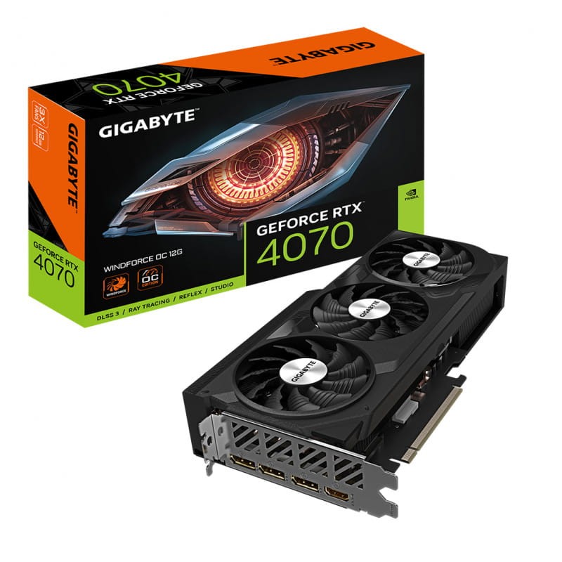 Gigabyte GeForce RTX™ 4070 WINDFORCE OC 12G 12 GB GDDR6X Negro - Tarjeta gráfica - Ítem