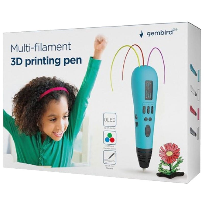 Gembird 3DP-PEND3C-01 Stylo 3D Multifilament 0,9 mm Bleu - Ítem4