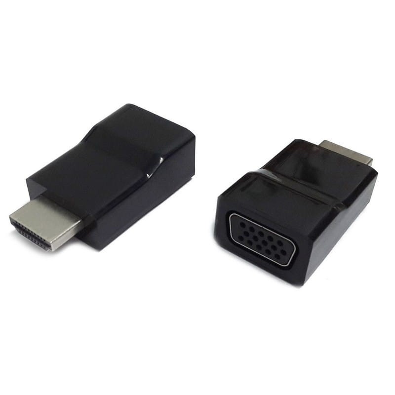 Gemgir HDMI a VGA - Color negro - Convertir HDMI a VGA - Conectar Cable VGA en entrada HDMI - Hasta 1920x1080 @ 60Hz apoyo de alto ancho de banda, HDMI v.1.4 compatible - 1 x VGA DB15 hembra -  1 x HDMI 19 pines macho