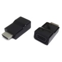 Gemgir HDMI vers VGA - Couleur noire - Convertit HDMI vers VGA - Connectez le câble VGA à l'entrée HDMI - Jusqu'à 1920x1080 @ 60Hz prend en charge une bande passante élevée, compatible HDMI v.1.4 - 1 x VGA DB15 femelle - 1 x HDMI 19 broches mâle - Ítem