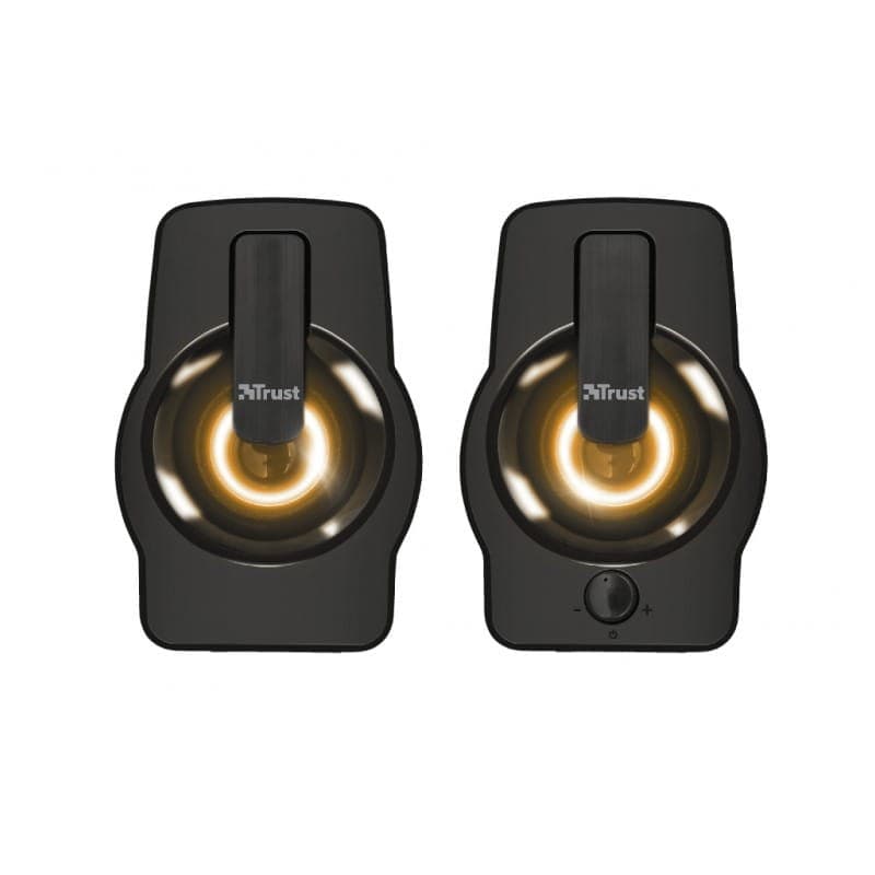 Trust Gemi 6 W Negro - Altavoces PC iluminados en amarillo