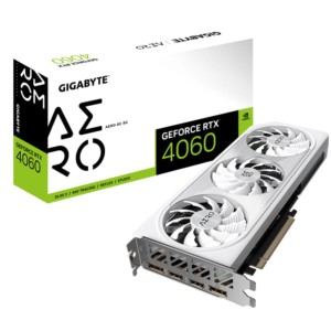 Gigabyte AERO NVIDIA GeForce RTX 4060 OC 8Go GDDR6 Blanc - Carte graphique