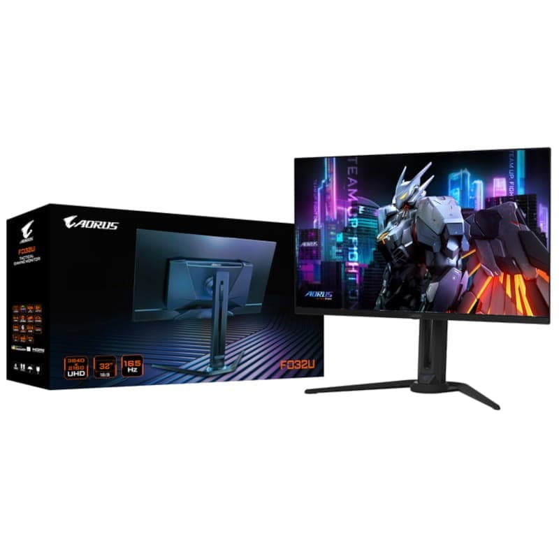 Vista múltiple del Monitor Gigabyte AORUS FO32U 31.5 4K UHD Negro