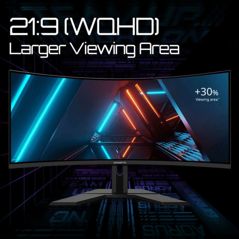 Gigabyte G34WQC A 34 WQHD VA UltraWide Courbé 144 Hz FreeSync Adaptive-Sync Noir - Moniteur Gaming - Ítem7