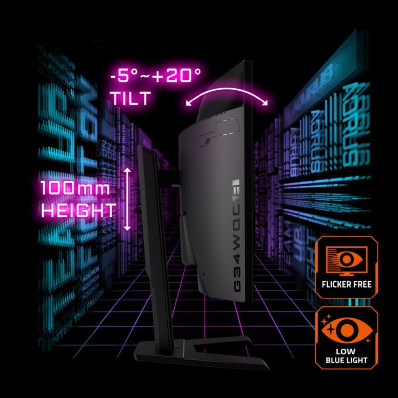 Gigabyte G34WQC A 34 WQHD VA UltraWide Courbé 144 Hz FreeSync Adaptive-Sync Noir - Moniteur Gaming - Ítem8