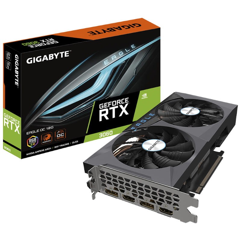 Placa Gráfica Gigabyte GeForce RTX 3060 EAGLE OC 12 GB GDDR6 - Item