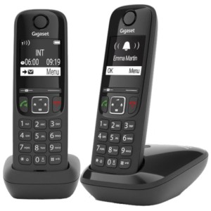 Gigaset AS690 Duo Teléfono DECT/analógico Negro - Teléfono Fijo