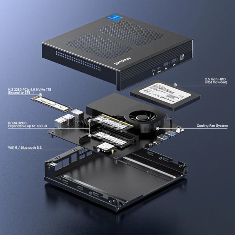 GMKtec NucBox M4 Intel i9-11900H/32GB/1TB SSD/Windows 11 Pro Negro - Mini PC - Ítem5