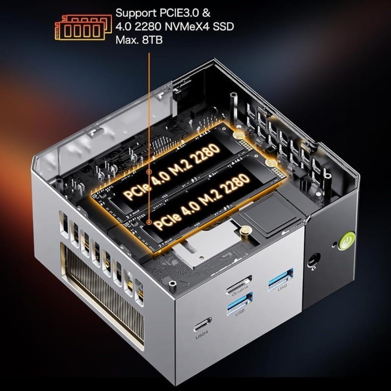 GMKtec NucBox EVO X1 Ryzen AI 9 HX370/64GB LPDDR5 X/1TB SSD Win 11 - Ítem3