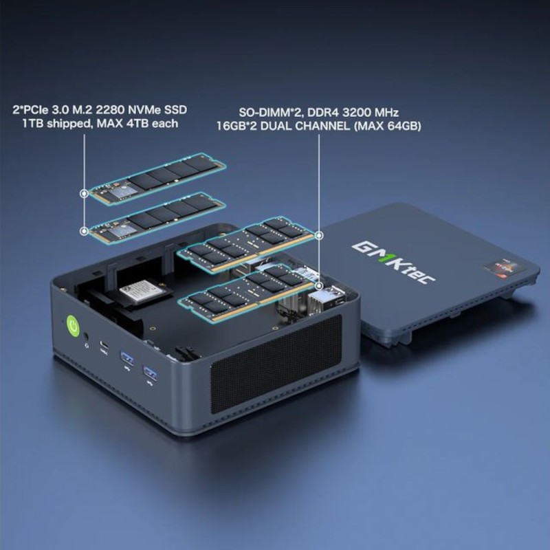 GMKtec NucBox M5 Plus Ryzen 7 5825U/16GB/512GB Negro - Mini PC - Ítem4