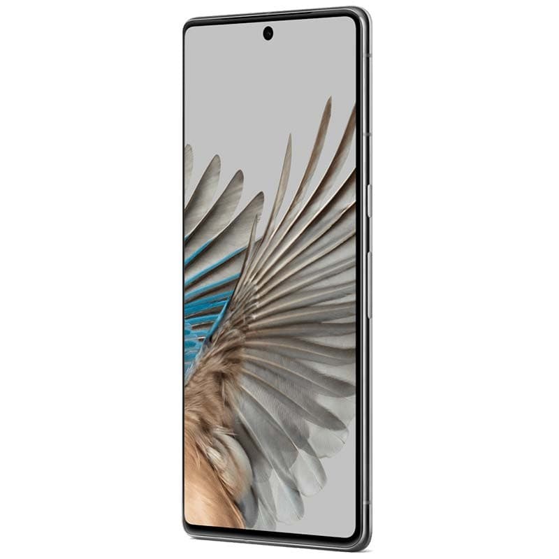 Vue avant et droite du téléphone mobile Google Pixel 7 Pro 5G 12 Go / 128 Go Blanc