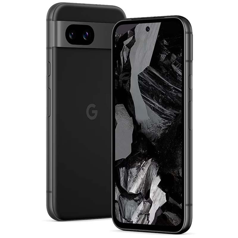 Téléphone portable reconditionné Google Pixel 8a 5G 8 Go/128 Go Obsidian - Excellent état Vue avant et arrière