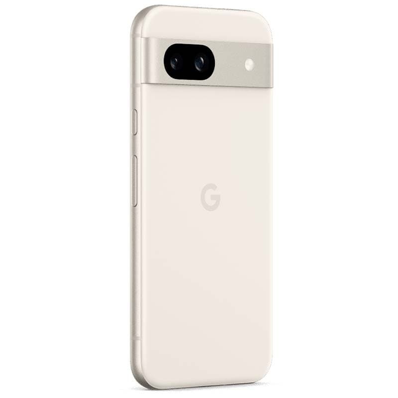 Google Pixel 8a 5G 8 Go/128 Go Porcelaine Téléphone portable renouvelé - Excellent état Vue arrière côté droit
