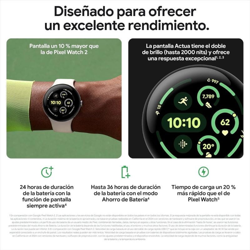 Google Pixel Watch 3 45mm 4G LTE Plata con Correa Porcelana - Ítem4