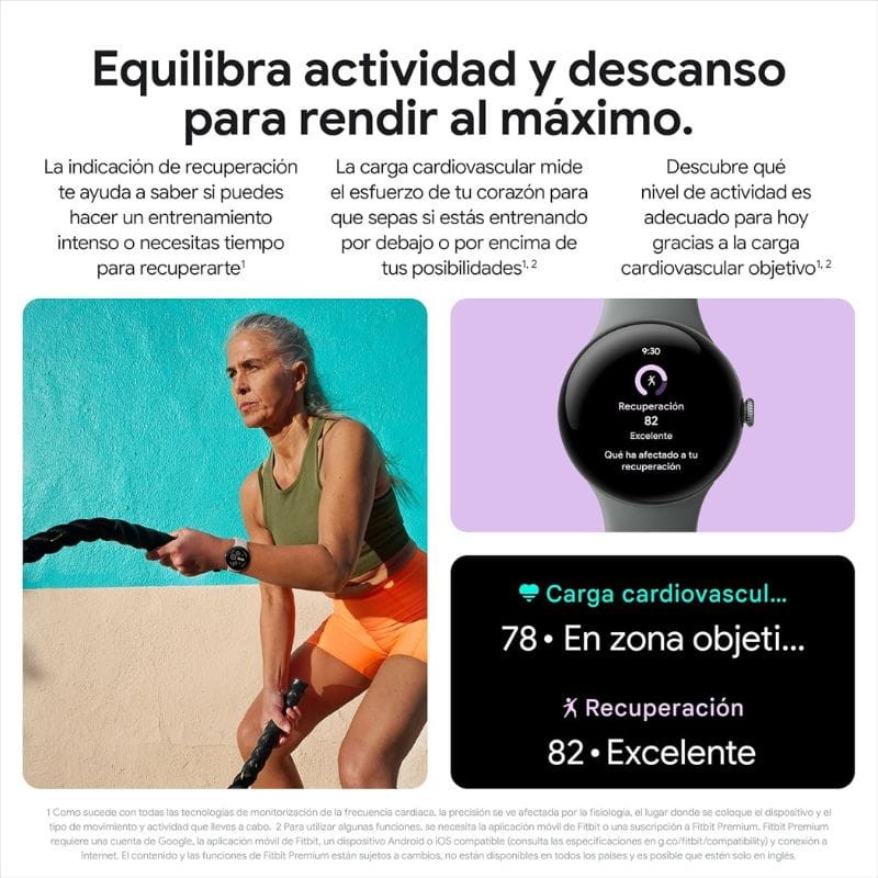 Google Pixel Watch 3 45mm 4G LTE Plata con Correa Porcelana - Ítem6