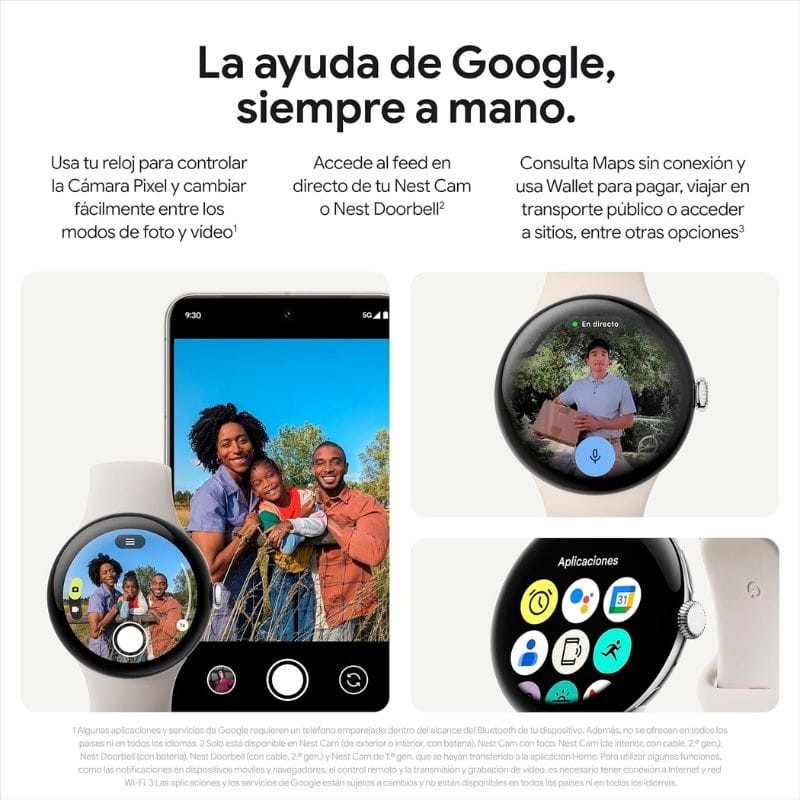 Google Pixel Watch 3 45mm 4G LTE Plata con Correa Porcelana - Ítem8