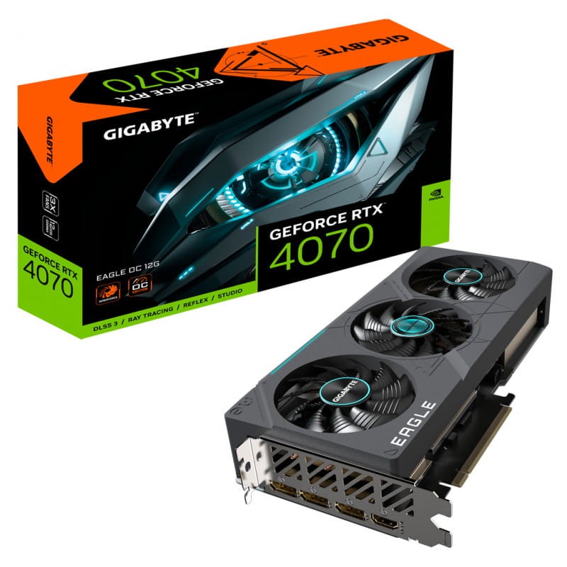 Gigabyte GV-N4070EAGLE OC-12GD GeForce RTX 4070 12 GB GDDR6X Negro – Tarjeta Gráfica - Ítem