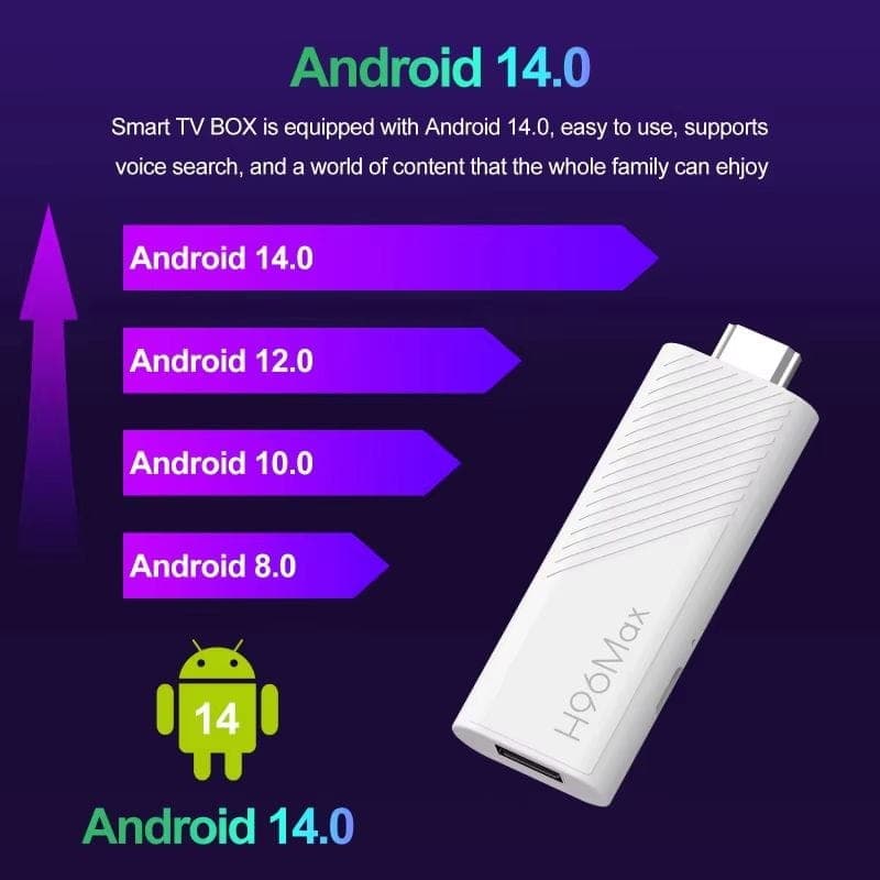 Android 14 de H96 MAX H313 Mini 2GB/16GB Android 14 - Android TV Stick