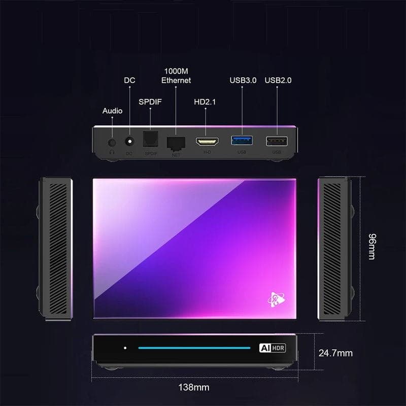 Interface de H96 Max M9 RK3576 4Go/32Go Wifi 6 Noir - Android TV