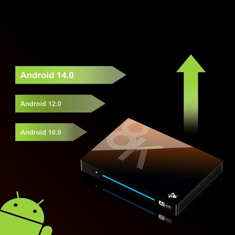 SO de H96 MAX M9S 8K RK3576 4 Go/32 Go Wifi 6 Android 14 Noir - Android TV