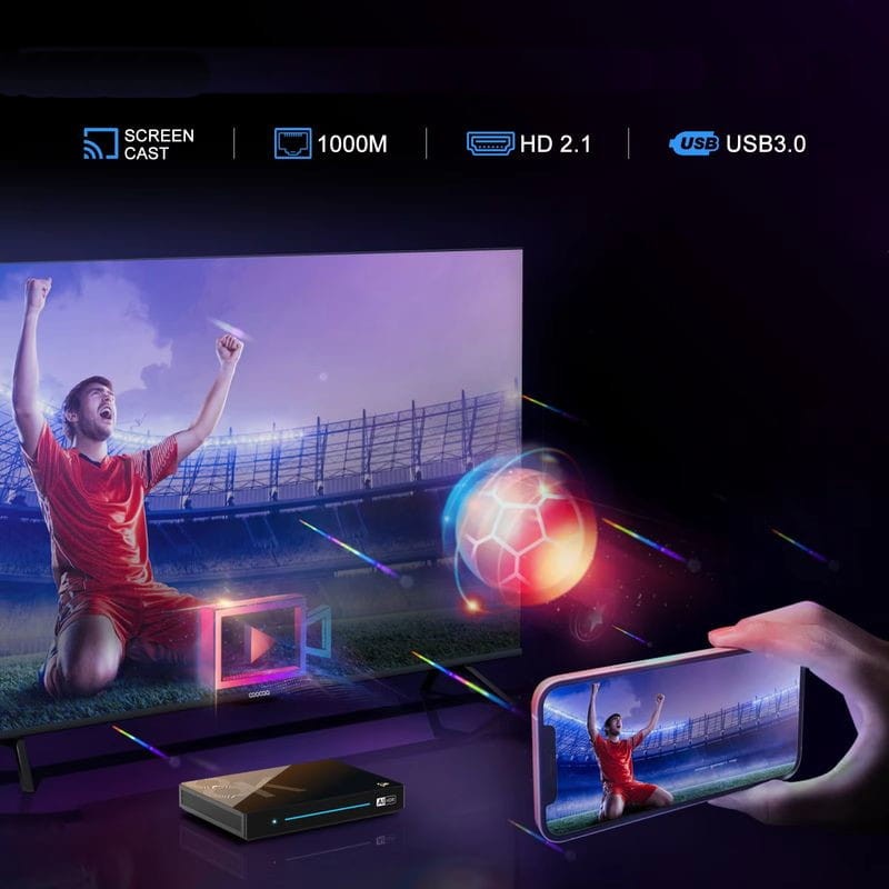 H96 MAX M9S 8K RK3576 4GB/32GB Wifi 6 Android 14 Negro - Android TV - Ítem8