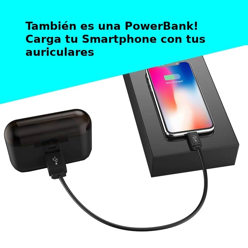 Q32 Auriculares Bluetooth5.0 Inalámbrico Micrófono Impermeable In-Ear+Caja Carga