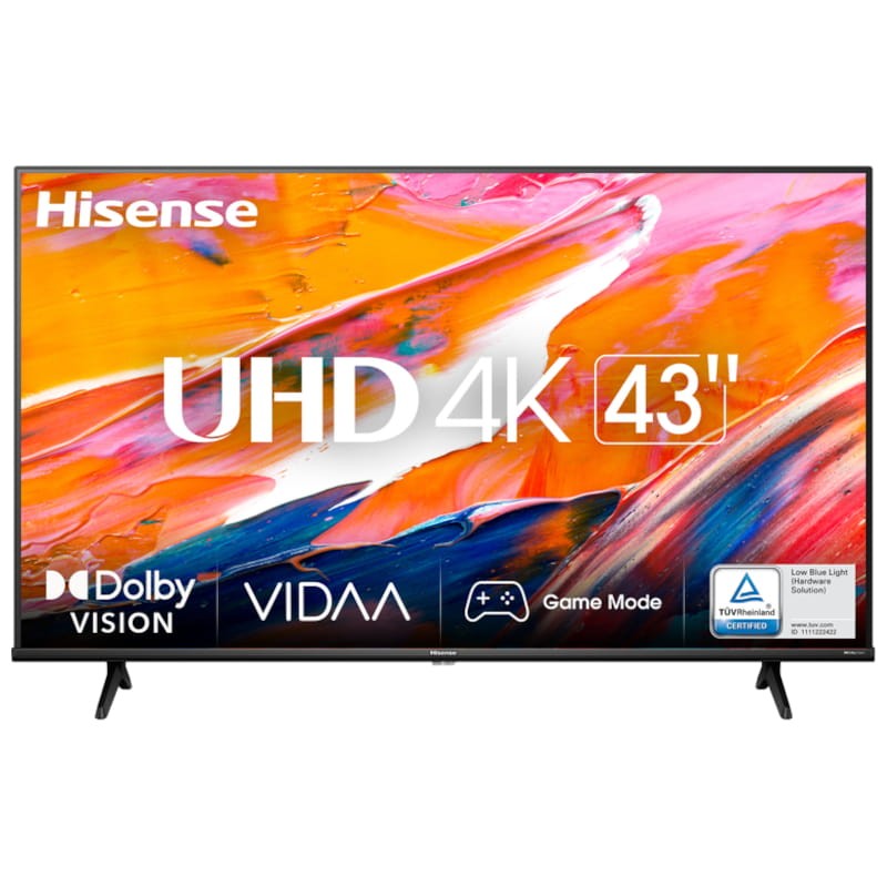  Hisense - Televisión Smart 43A6H serie A6, de 43 pulgadas, con  resolución 4K UHD, con Google TV, control remoto de voz, Dolby Vision HDR,  DTS Virtual X, modos deportivos y de