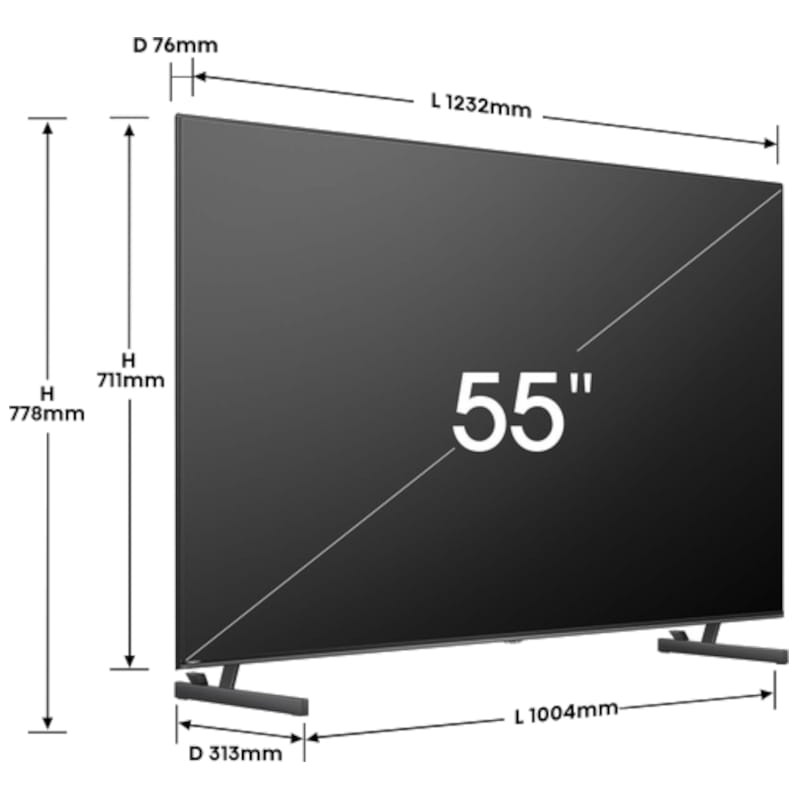 Hisense 55U6NQ 55 4K Ultra HD Smart TV Wifi Gris - Televisor - Ítem8