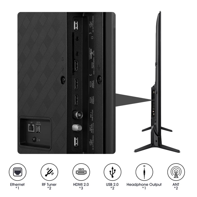 Hisense 65A6K 65 Ultra HD 4K Smart TV WiFi Preto - Televisão - Item5