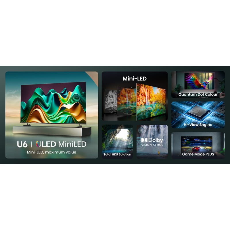 Hisense 75U6NQ 75 4K Ultra HD Smart TV Wifi Gris - Televisor - Ítem4