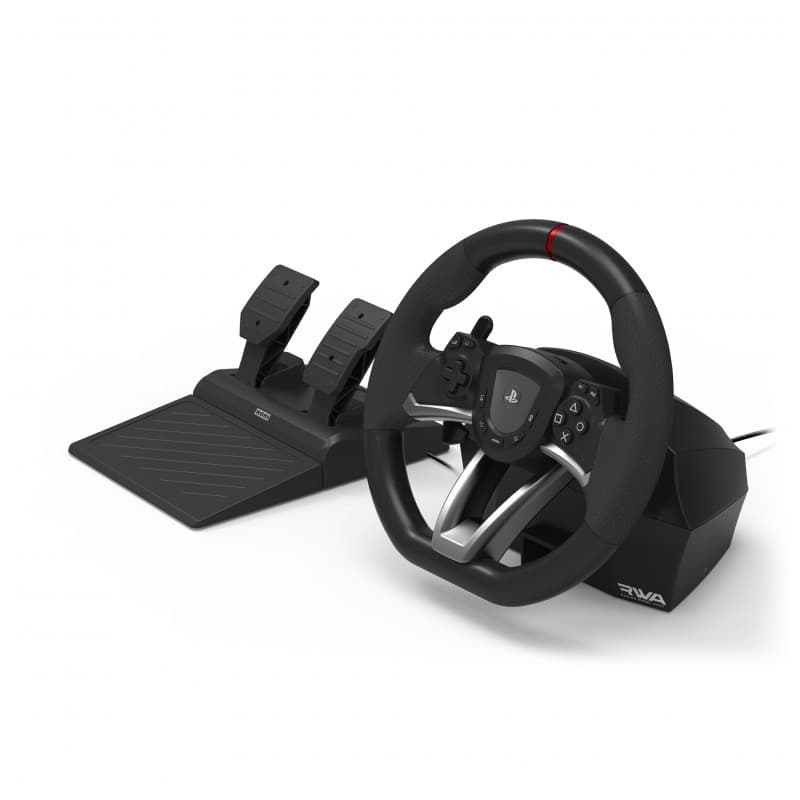 vue frontale et côté droit du Volant + Pédales HORI Racing Wheel APEX pour PS5, PS4 et PC