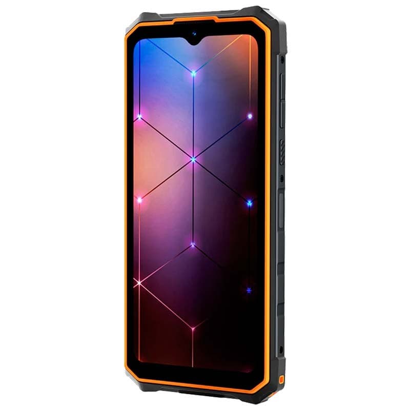Vista frontal e lateral do telefone móvel Hotwav Cyber 13 Pro 12GB/256GB Laranja