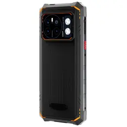 Vista traseira e lateral do telefone móvel Hotwav Cyber 13 Pro 12GB/256GB Laranja
