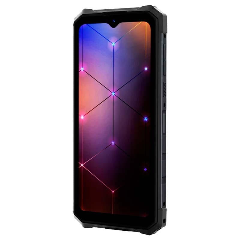 Vue avant et latérale du téléphone mobile Hotwav Cyber 13 Pro 12 Go/256 Go Noir