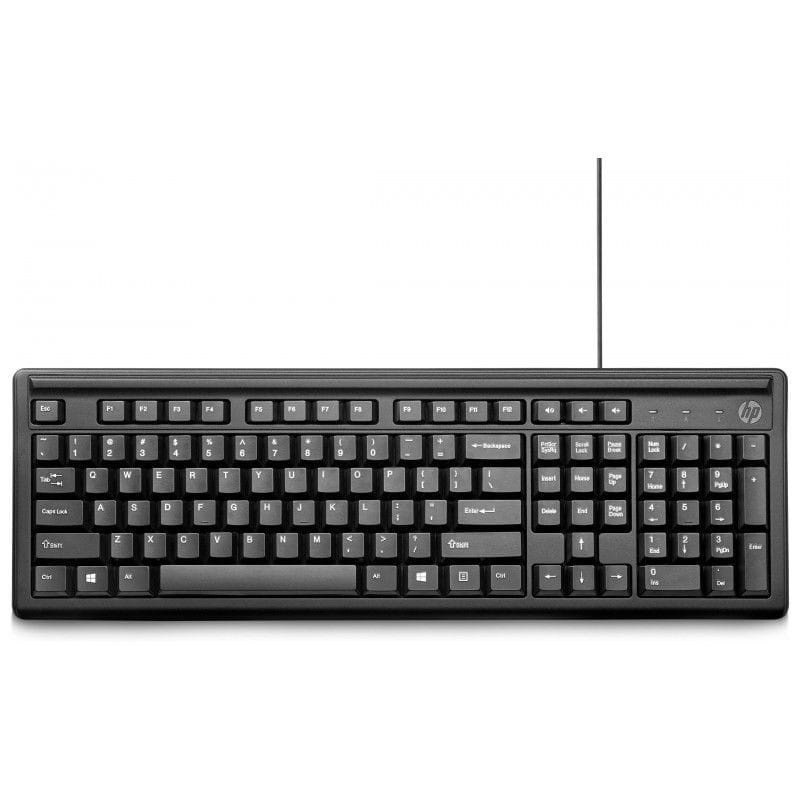 HP 100 Teclado USB Espanhol - Preto - Item