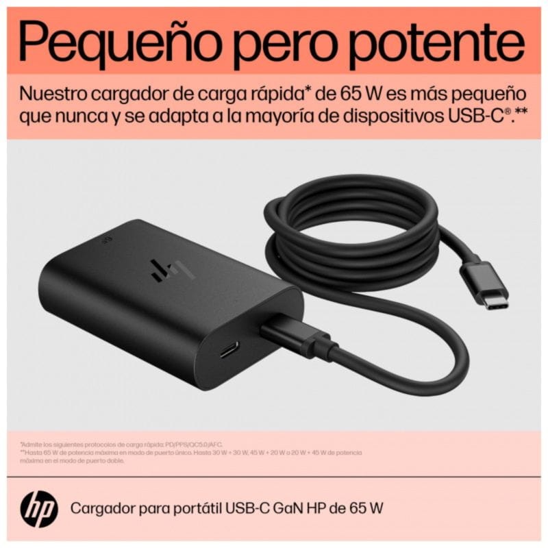 HP 600Q7AA 65 W USB-C 2 Portas GaN Preto - Carregador portátil - Item8