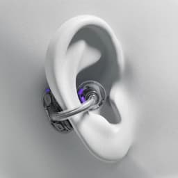 HUAWEI FreeClip Rose Gold, écouteur à clip ouvert autour de l oreille, design annulaire transparent avec accents violets, mince et léger, maintien discret