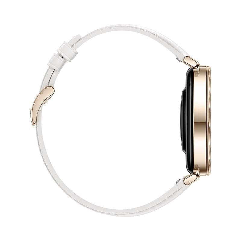 Lateral izquierdo de Huawei Watch GT5 41mm GPS Correa Cuero Blanco - Reloj Inteligente