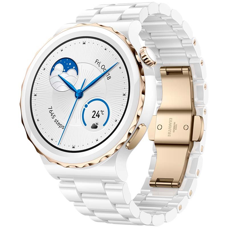Relógio inteligente Huawei Watch GT 3 Pro Ceramic com pulseira de Cerâmica Branca - Item