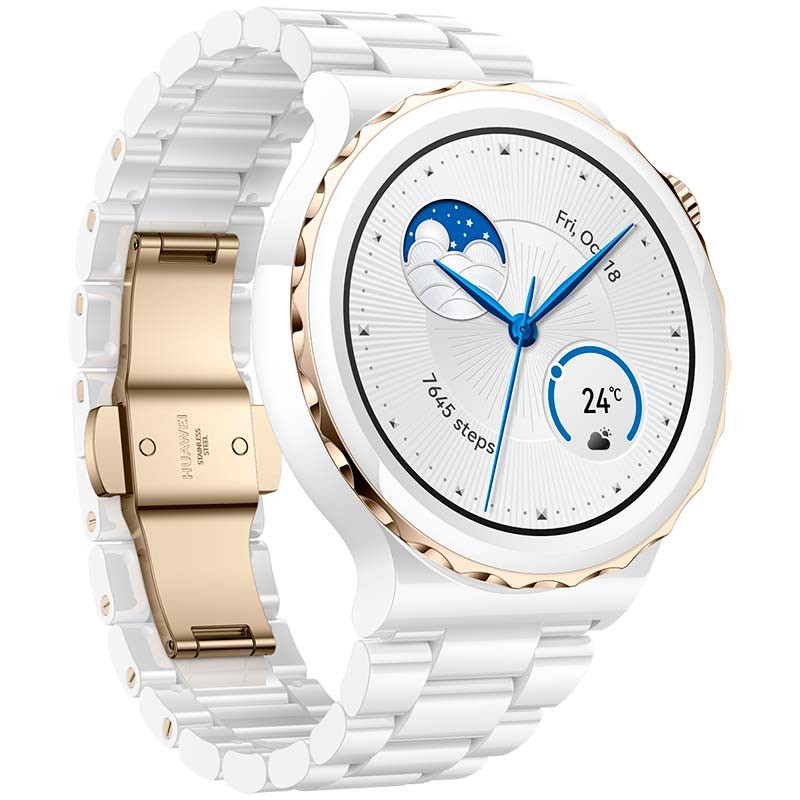Relógio inteligente Huawei Watch GT 3 Pro Ceramic com pulseira de Cerâmica Branca - Item1