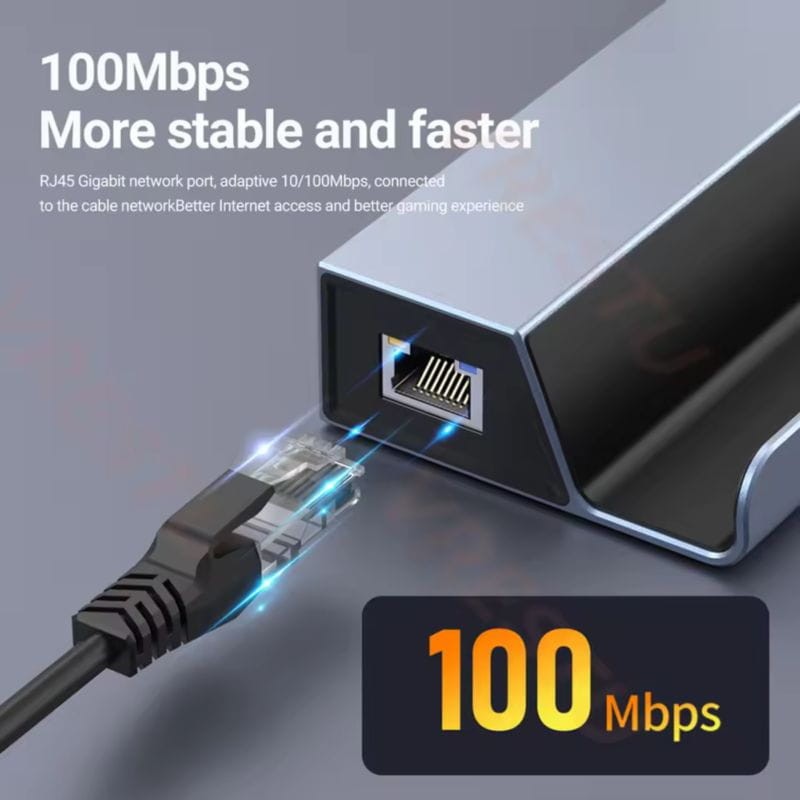 Hub 6 en 1 con 4K HDMI + PD 100W + USB 3.0*3 + RJ45 Ethernet 1000M - Ítem3