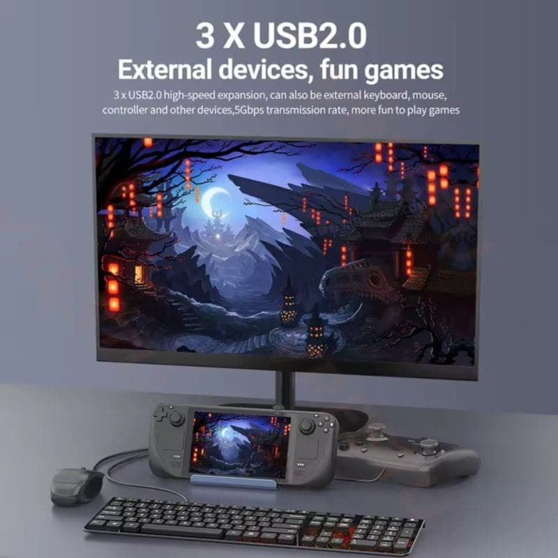 Hub 6 en 1 1000M compatible con Steam Deck