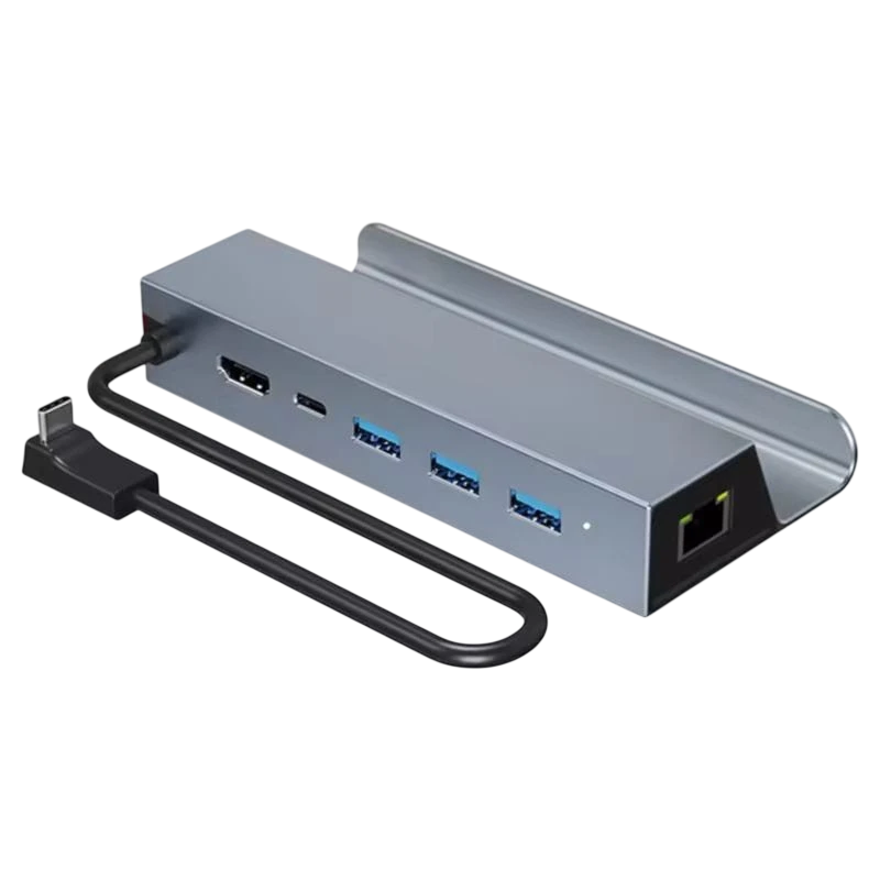 Hub 6 em 1 com 4K HDMI + PD 100W + USB 3.0*3 + RJ45 Ethernet 1000M - Item