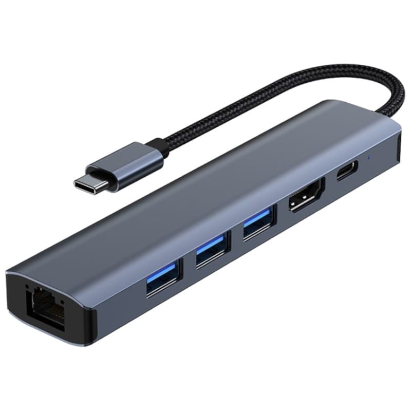 Hub 2210 6 em 1 USB Tipo C para USB 3.2/HDMI/USB Tipo C Preto - Item
