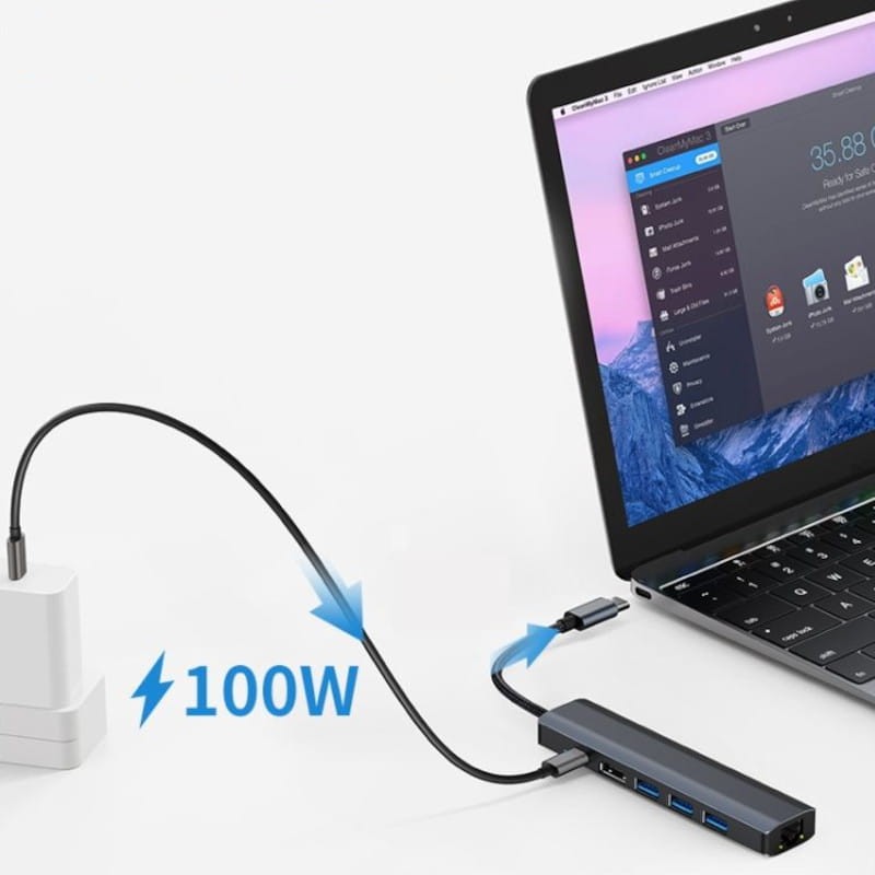 Hub 2210 6 em 1 USB Tipo C para USB 3.2/HDMI/USB Tipo C Preto - Item4