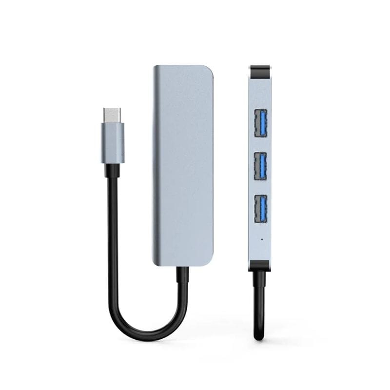 Hub USB BYL-2013T 4 en 1 USB Type C/USB 3.0+USB 2.0 Gris - Ítem2