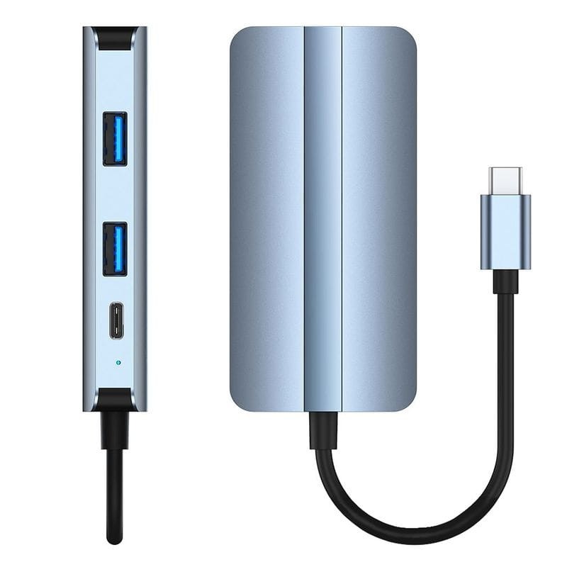 Hub USB BYL-2106 7 en 1 USB-C/USB 3.0+2.0+USB Tipo C+VGA+HDMI Plata - Ítem1