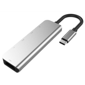 Hub USB-C 5 em 1 com HDMI 4K, 2x USB-A 2.0, USB-C e USB-C PD